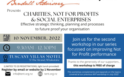 Not For Profits, Charities & Social Enterprises – Workshop #2, 10th November 2022