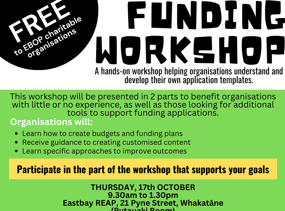 FUNDING WORKSHOP – 17th October 2024