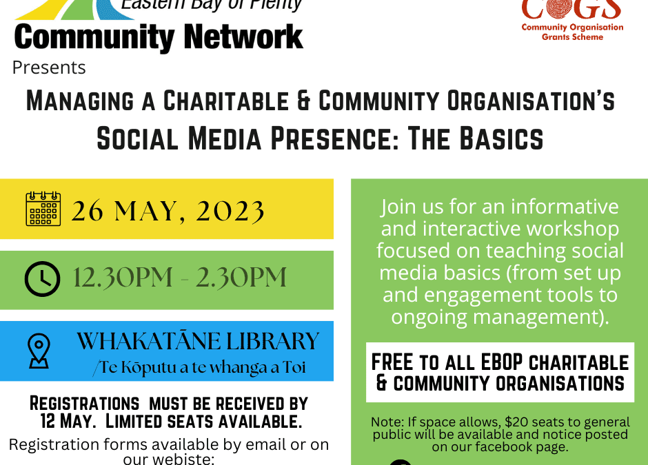 Not For Profits, Charities & Social Enterprises – Workshop #3, Social media Basics 26th May 2023