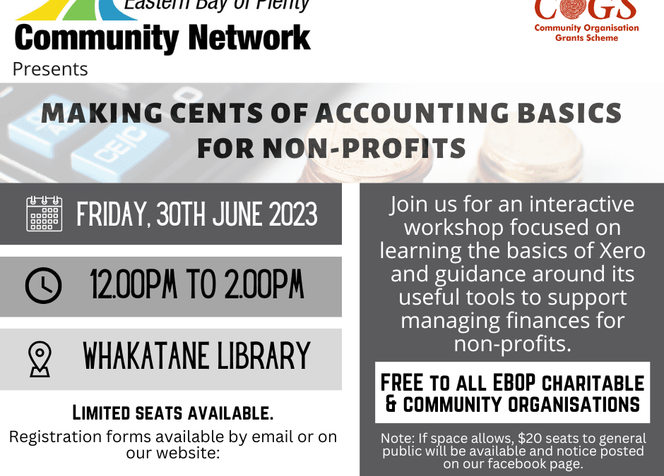 Not For Profits, Charities & Social Enterprises – Workshop #4, Making Cents of Accounting 30th June 2023